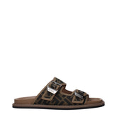 Fendi Men’s FF Mono Canvas & Leather Flip-Flops Marrone