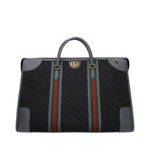 Gucci Large GG Supreme Canvas Duffle Bag with Web Stripe