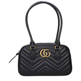 Gucci Small GG Marmont Shoulder Bag in Black Matelassé Leather