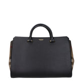 Burberry Banwell Top Handle Bag – Black & Beige Leather