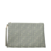 Fendi Verde FF Embossed Clutch Bag