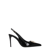 Dolce & Gabbana Women's Slingback Patent Leather Heels with Logo Detail