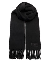 AMI Paris Black Alpaca Wool Scarf