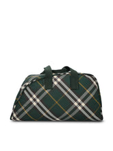 Burberry Large Shield Check-pattern Zipped Duffle Bag