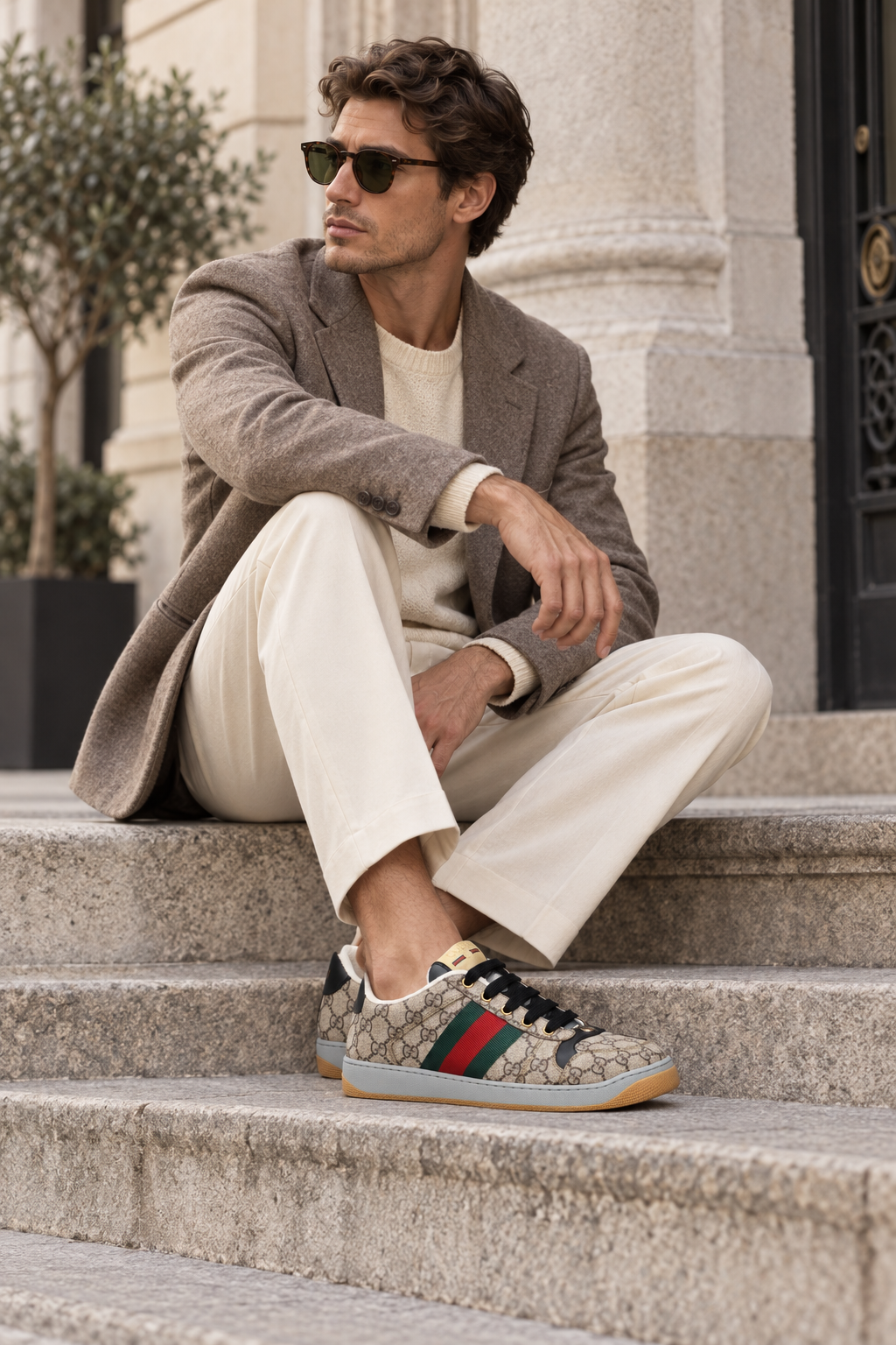 Men's Gucci Screener Canvas Sneakers — lifestyle