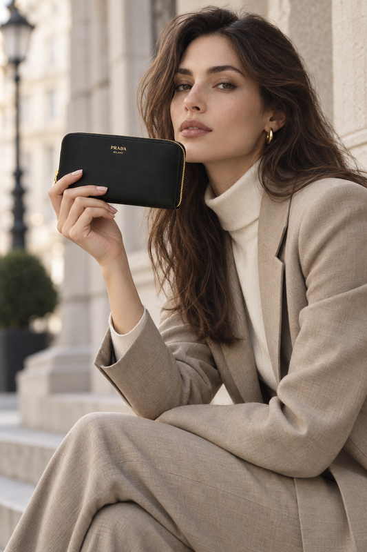 Prada Leather Wallet – Black — lifestyle