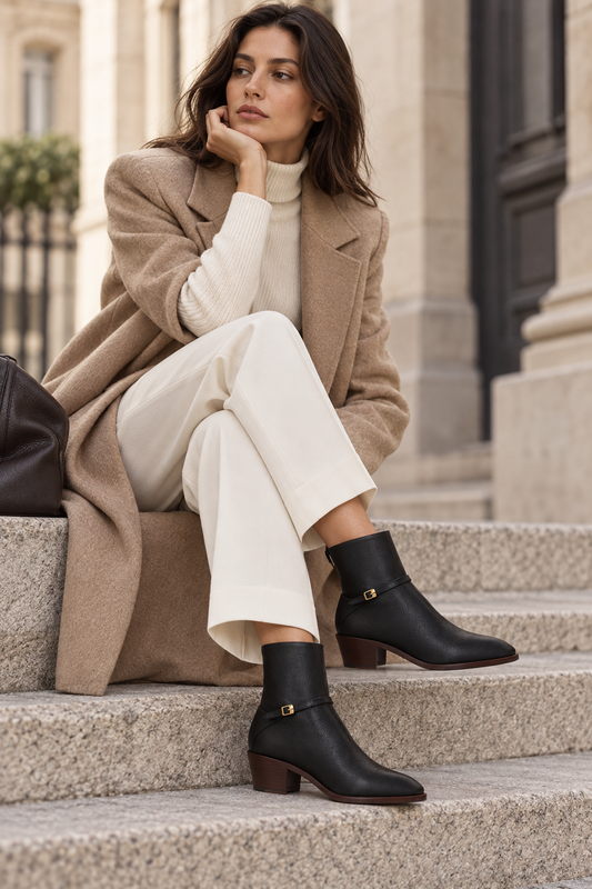 Valentino Garavani Black Leather Zip Boots — lifestyle