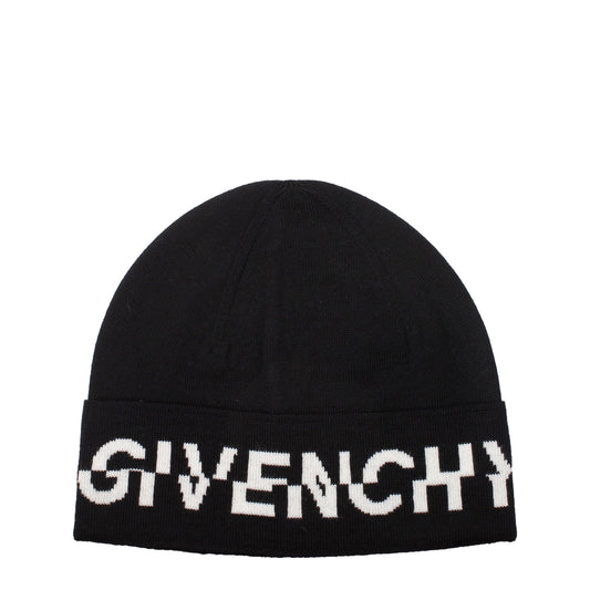 Givenchy Black Wool Beanie with White Logo