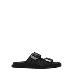 Fendi Men’s FF Mono Canvas & Leather Flip-Flops Nero