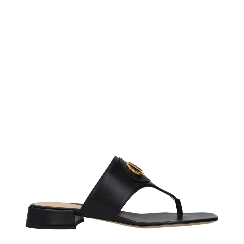 Valentino Garavani VLogo Signature Leather Heeled Sandals – Women’s Black