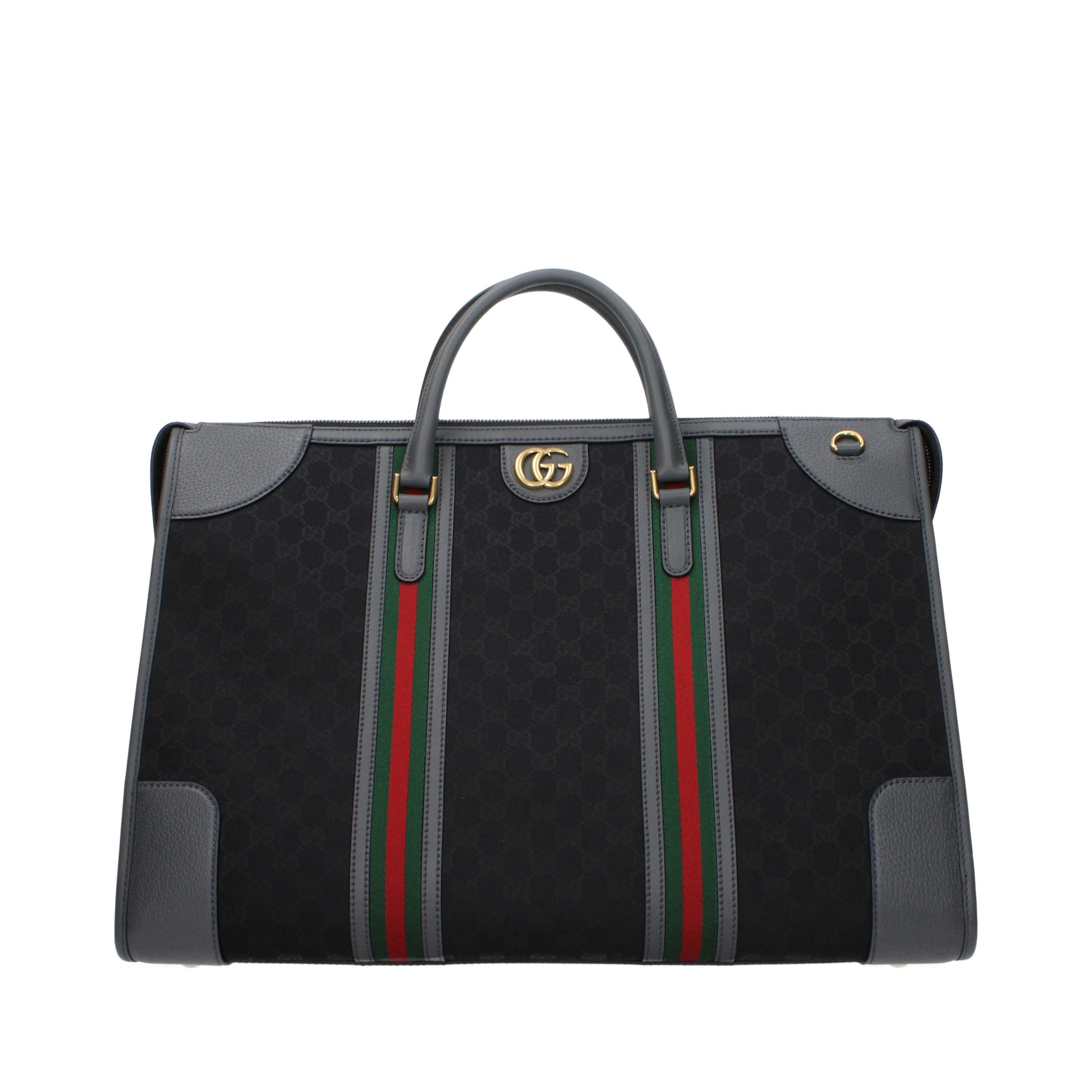 Gucci Large GG Supreme Canvas Duffle Bag with Web Stripe
