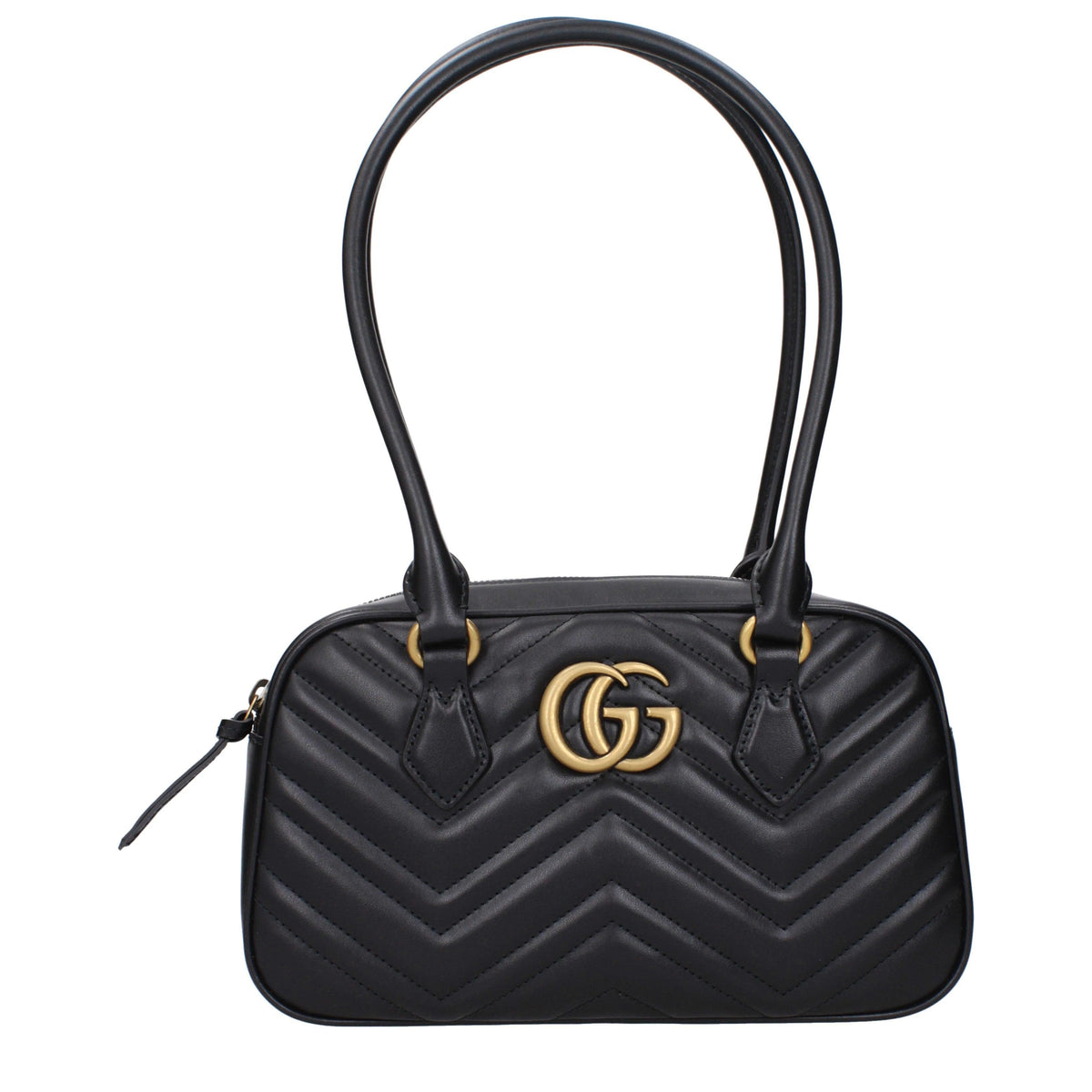 Gucci Small GG Marmont Shoulder Bag in Black Matelassé Leather