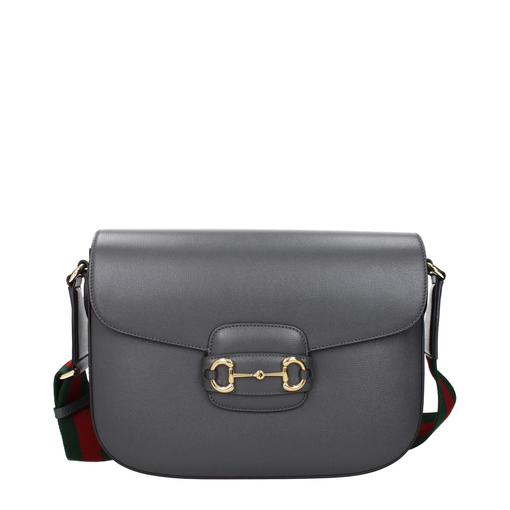 Gucci Horsebit 1955 Shoulder Bag in Grey Leather