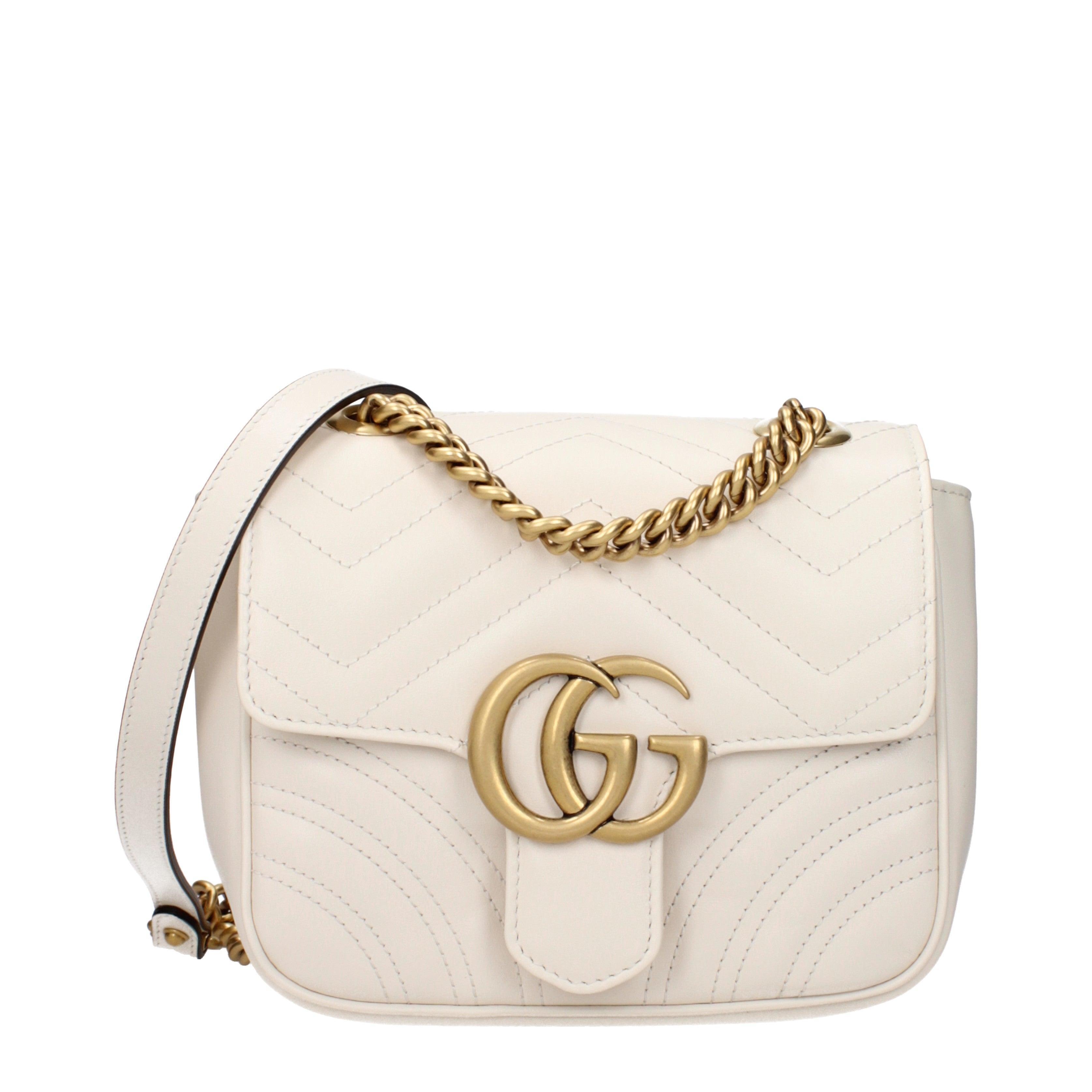 Gucci GG Marmont White Leather Shoulder Bag Main image