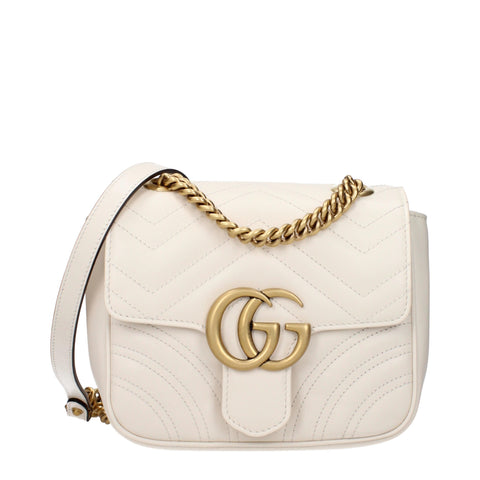 Gucci GG Marmont White Leather Shoulder Bag