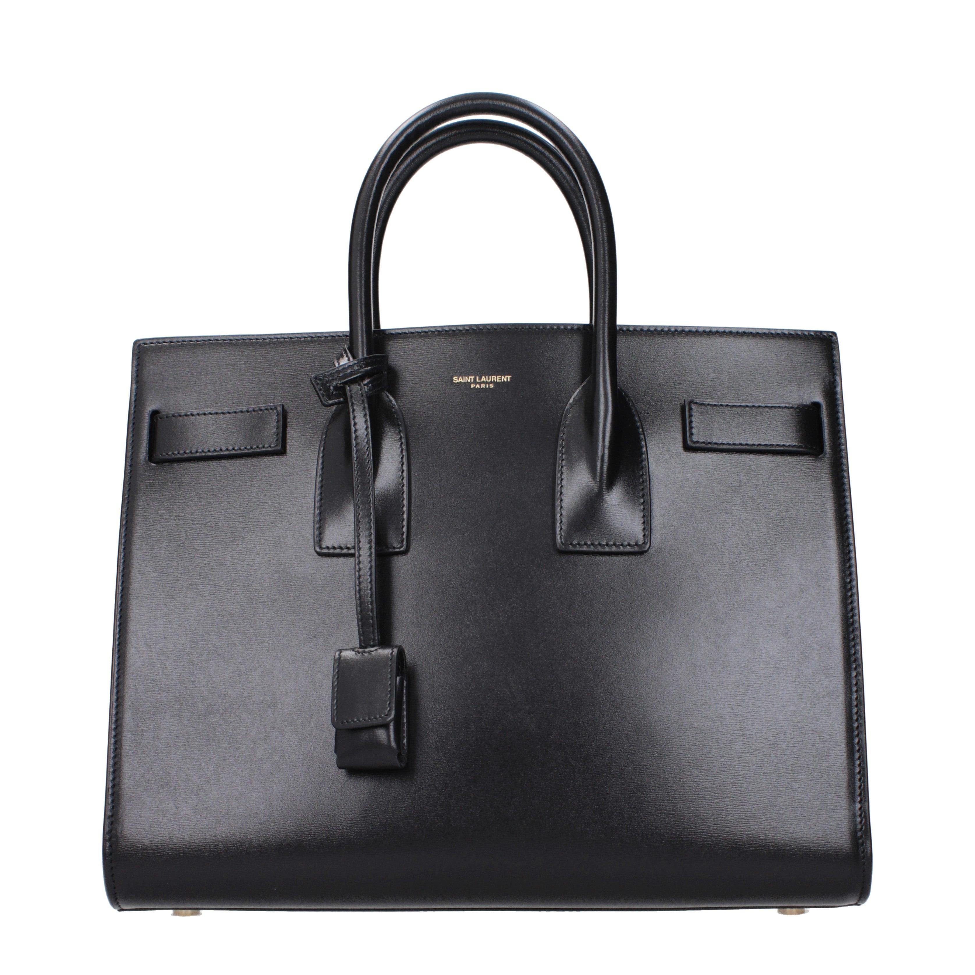 Saint Laurent Sac de Jour Tote Bag Black Leather Gold Hardware