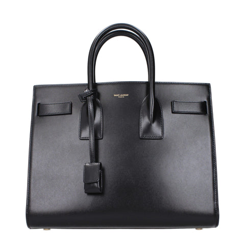 Saint Laurent Sac de Jour Tote Bag Black Leather Gold Hardware
