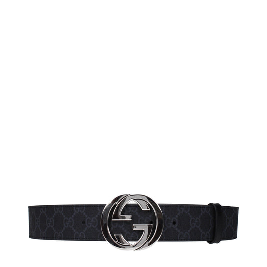 Gucci Black GG Supreme Interlocking G Belt