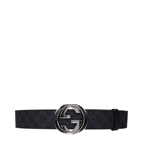 Gucci Black GG Supreme Interlocking G Belt