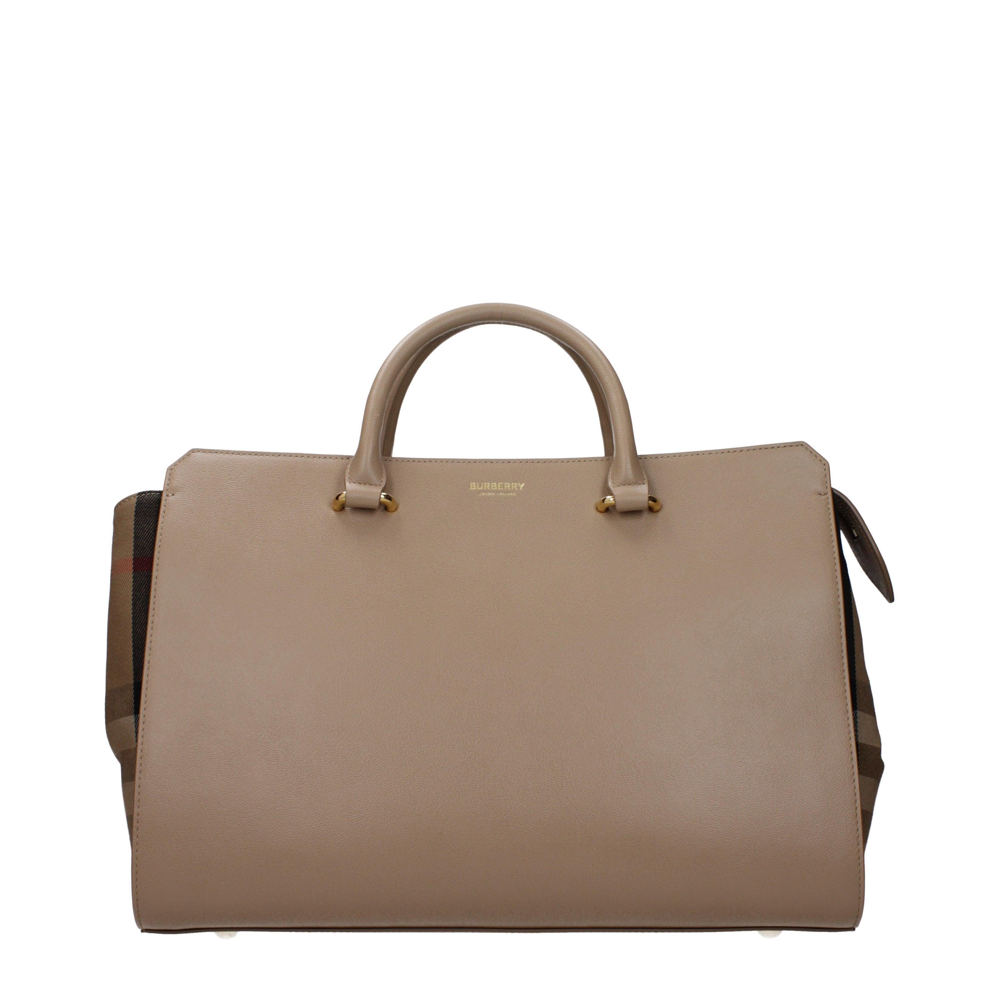 Burberry Banwell Top Handle Bag – Chestnut & Beige Leather