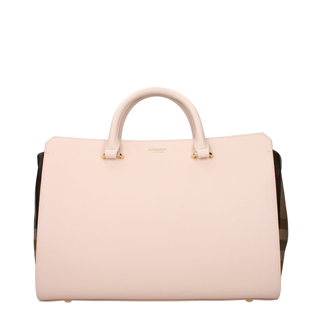 Burberry Banwell Top Handle Bag – Pink & Beige Leather