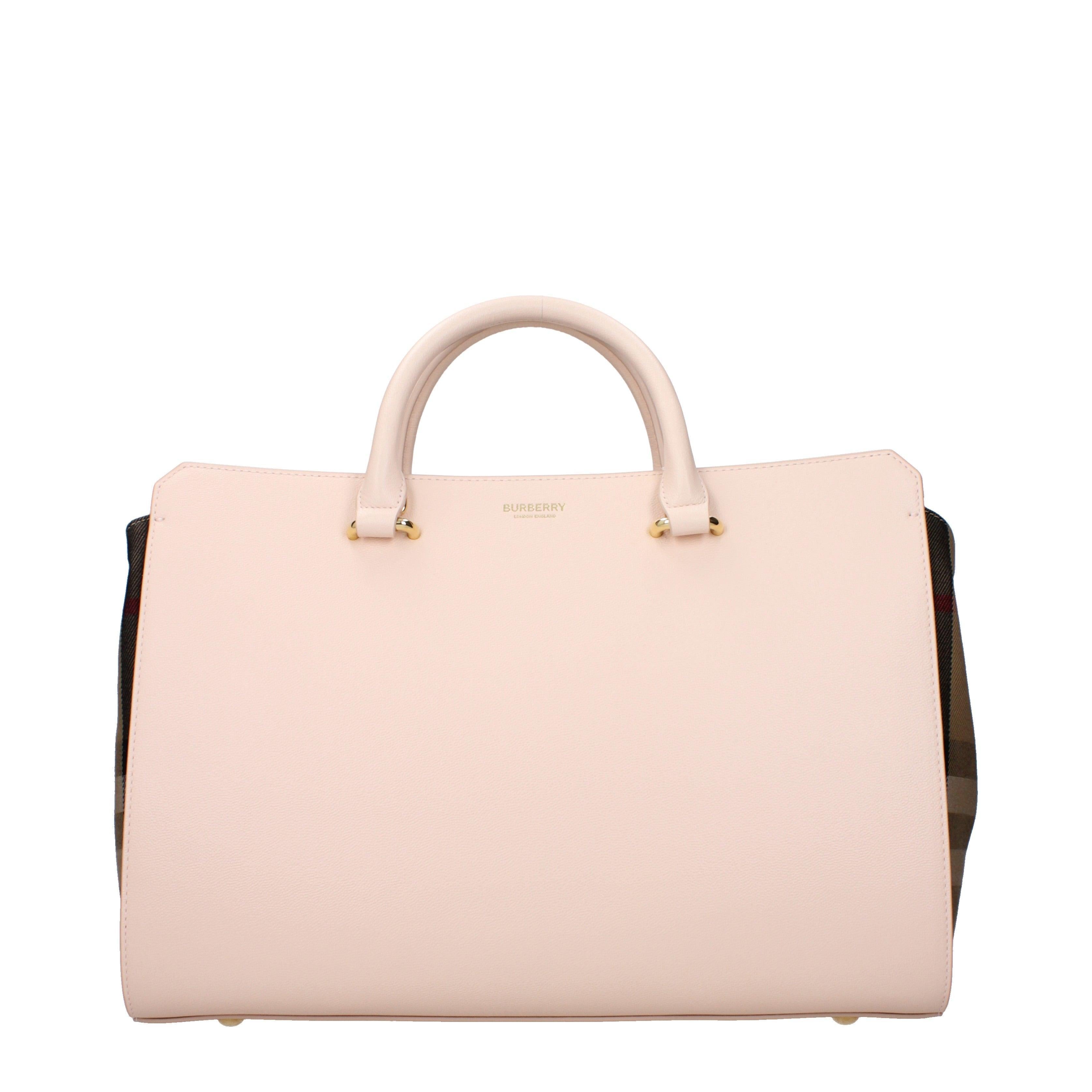 Burberry Banwell Top Handle Bag – Pink & Beige Leather