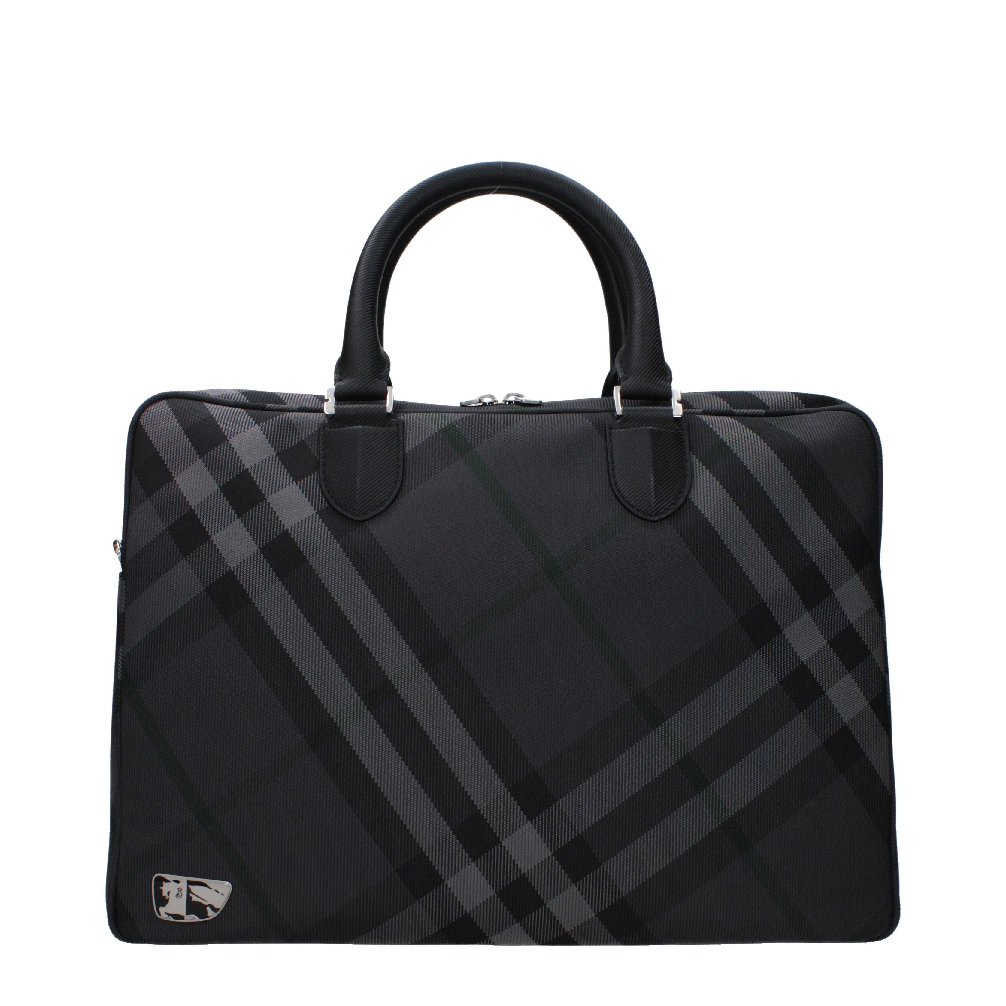 Burberry Signature Check Business Bag – Grigio/Argento