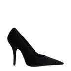 Balenciaga Women’s Pointed Velvet Pumps – Black