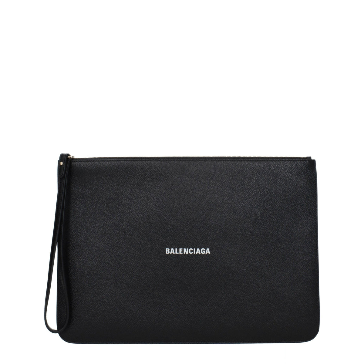 Balenciaga Large Leather Clutch Bag – Black
