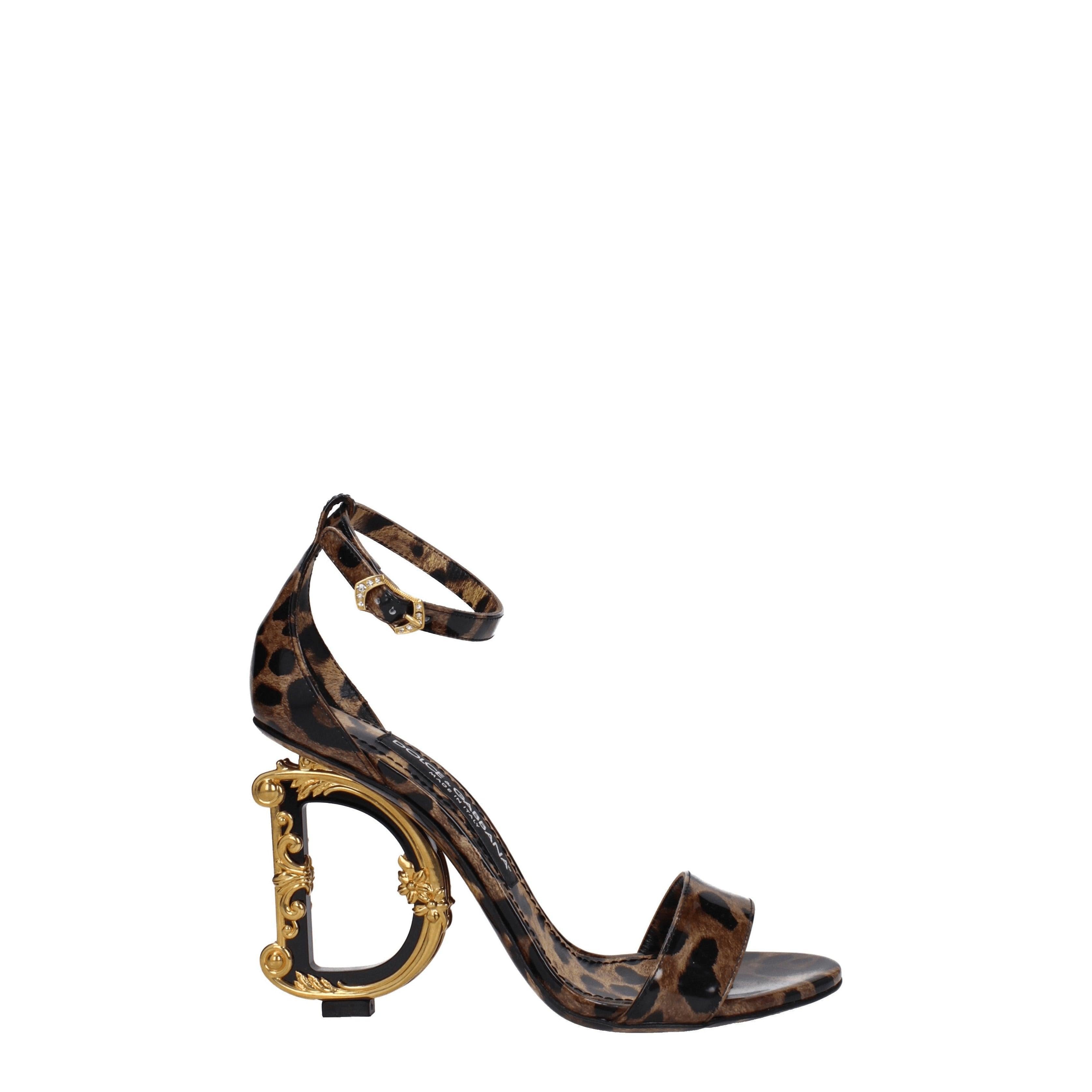 Dolce & Gabbana Leopard Print DG Heel Sandals Main image
