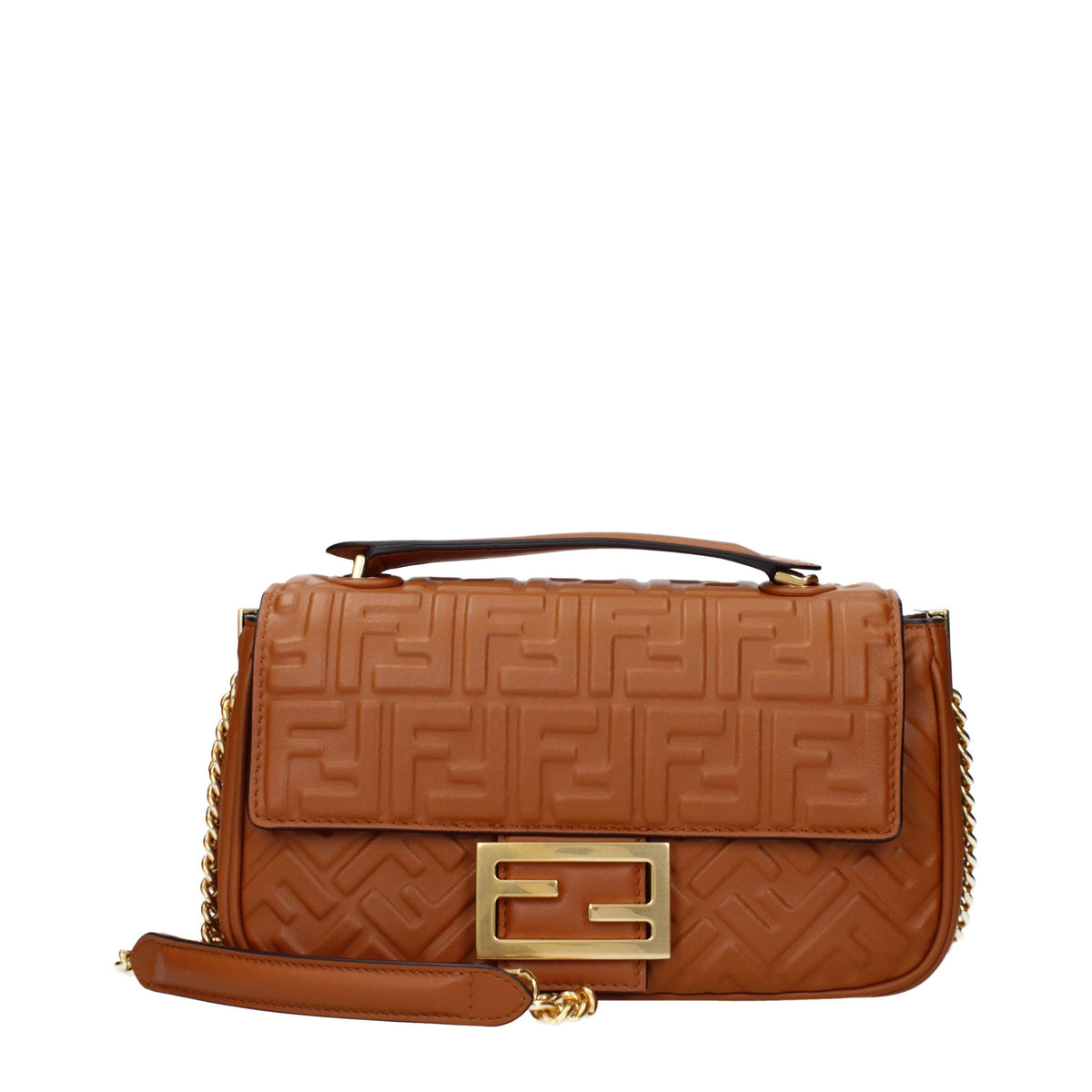 Fendi Baguette Brown Nappa Leather Bag