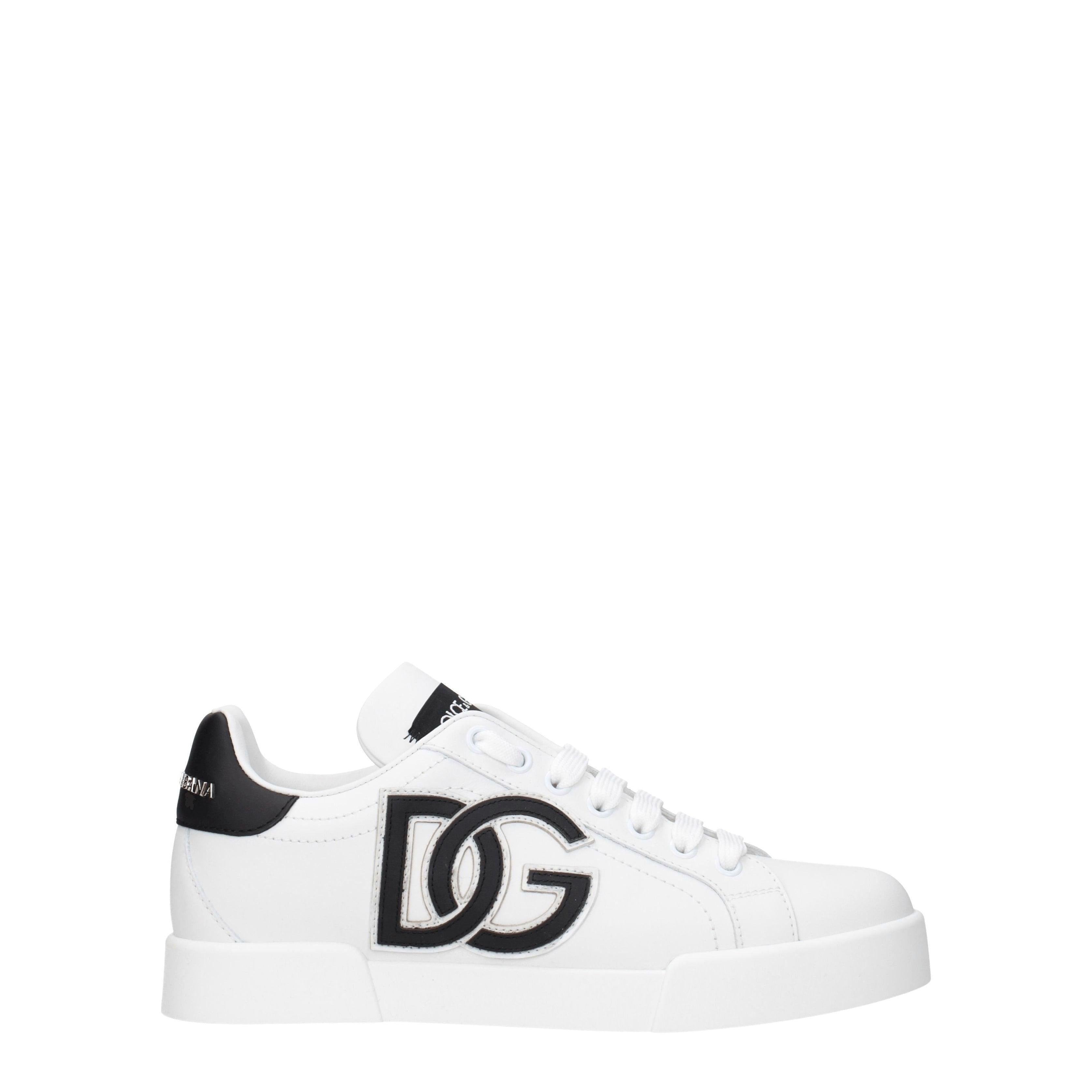 Dolce & Gabbana Women’s Logo Patch Sneakers – White & Black