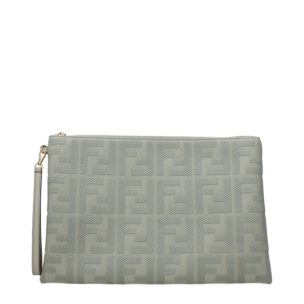 Fendi Verde FF Embossed Clutch Bag