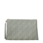 Fendi Verde FF Embossed Clutch Bag