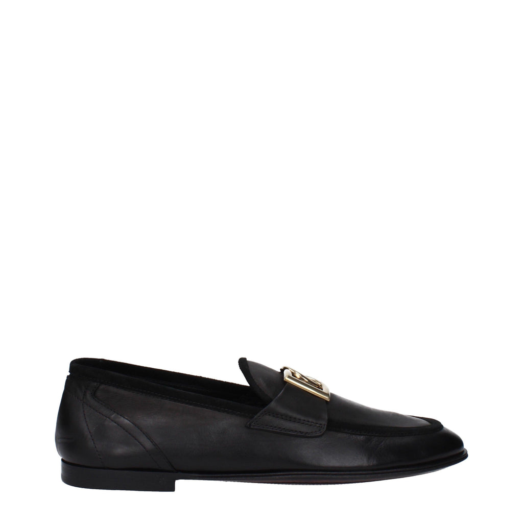 Dolce & Gabbana Men’s Leather Loafer with DG Buckle