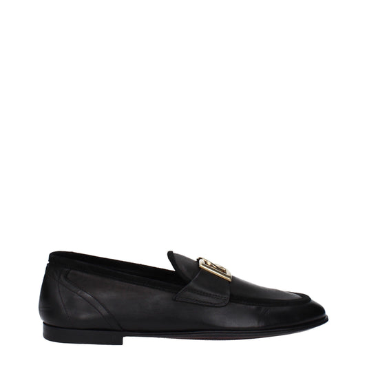 Dolce & Gabbana Men’s Leather Loafer with DG Buckle