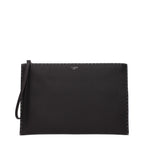 Fendi Men’s Leather Clutch – Marrone Ebano Elegance