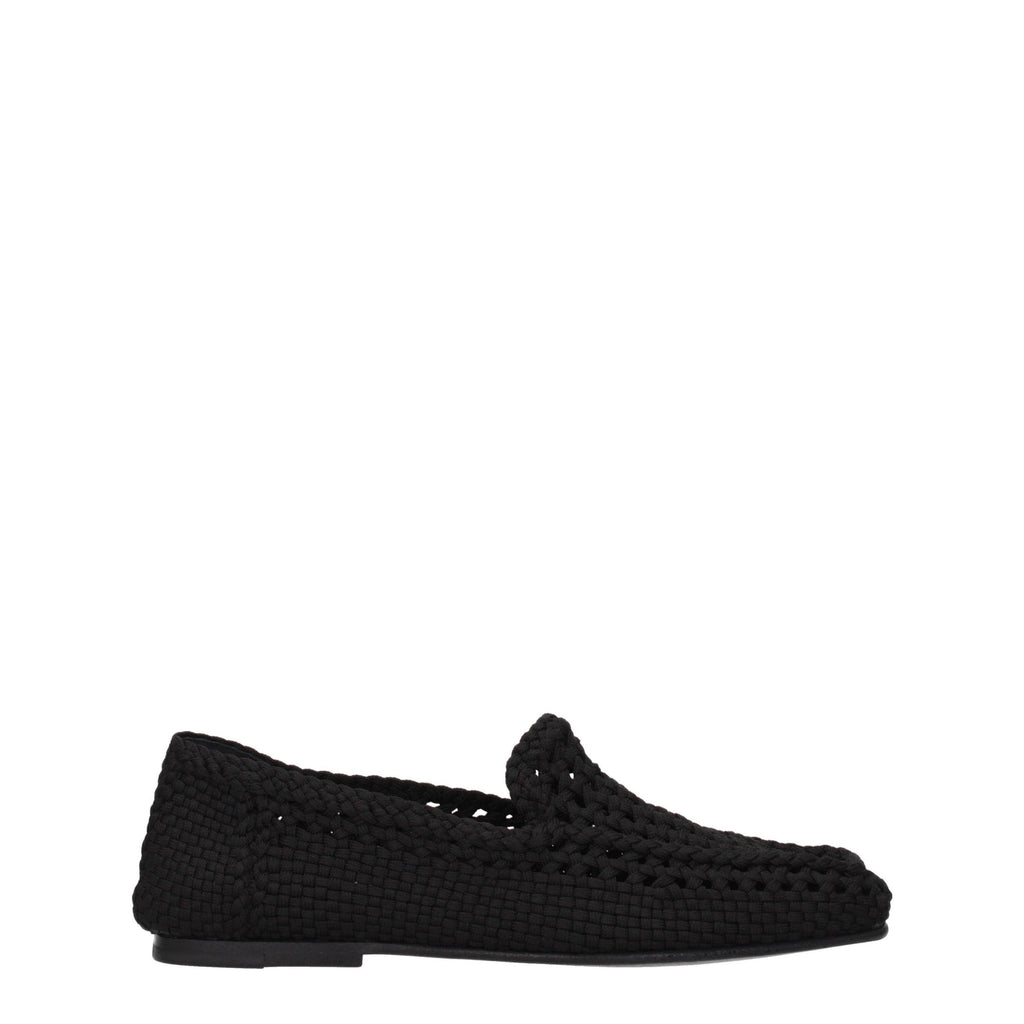 Dolce & Gabbana Men's Woven Black Loafers