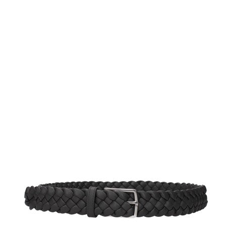 Bottega Veneta Men's Braided Leather Belt - Grey