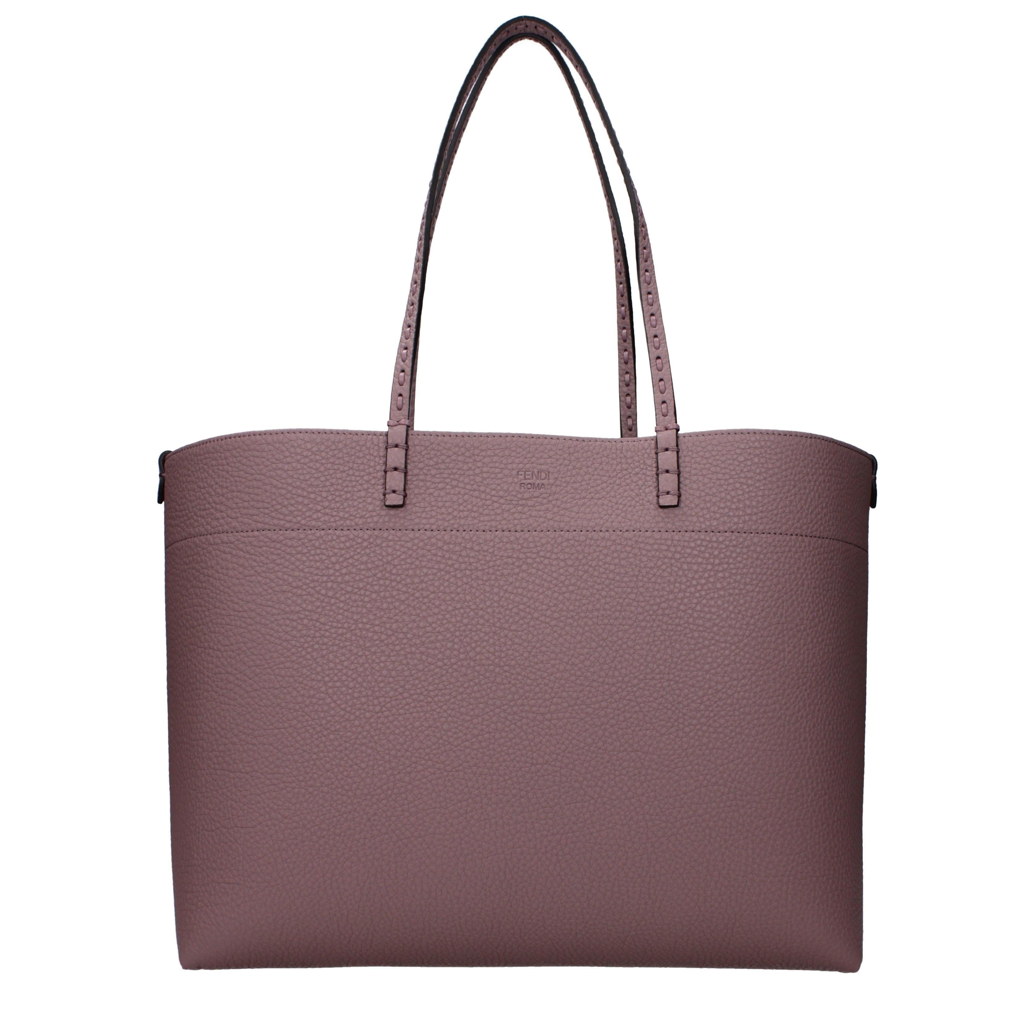 Fendi Medium Roll Rose Selleria shopper with 218 hand-sewn topstitches