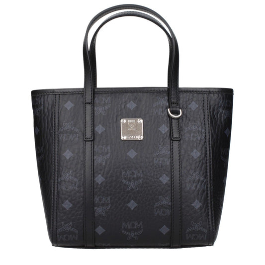 MCM Nero Fabric and Leather Shoulder Bag