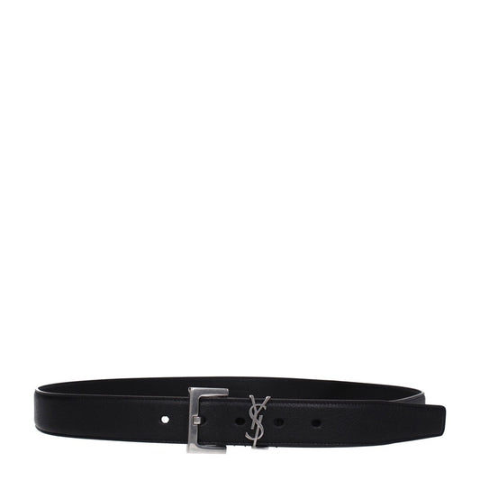 Saint Laurent Black Italian Leather Belt