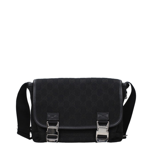 Gucci Nero Fabric and Leather Shoulder Bag