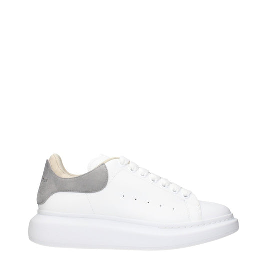 Alexander McQueen White / Silver Leather and Suede Sneakers