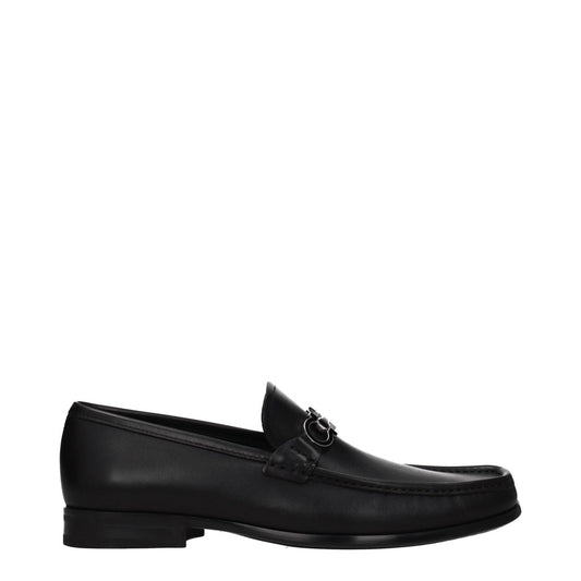 Salvatore Ferragamo Black Leather Loafers