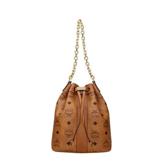MCM Drawstring Bag – Brown / Cognac Fabric and Leather