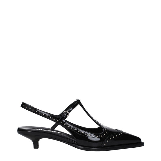 Miu Miu Black and Ivory Pointed Toe Shoes