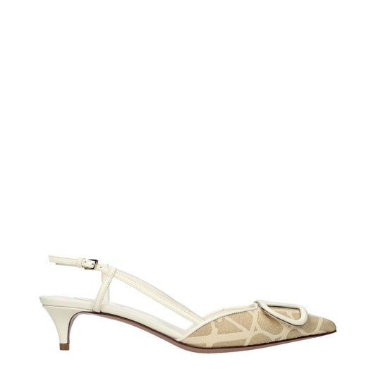 Valentino Garavani Natural Beige Raffia Pointed Toe Pumps