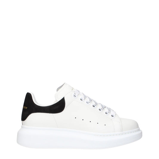 Alexander McQueen White and Black Leather Sneakers