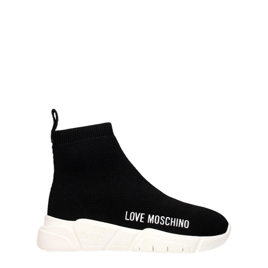 Love Moschino Black Textile Round Toe Shoes